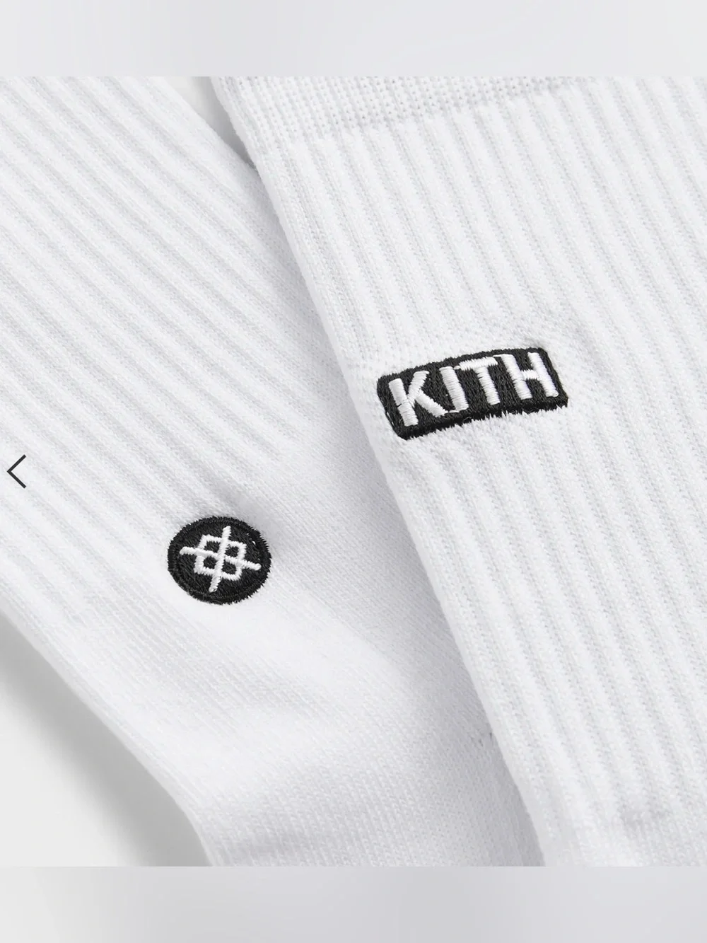2 Pairs of Black & White Kith Classics for Stance 2.0 Classic Crew Socks Sz L